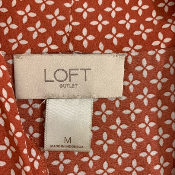 Loft Orange & White Sleeveless Top Size Medium - Picture 8 of 8